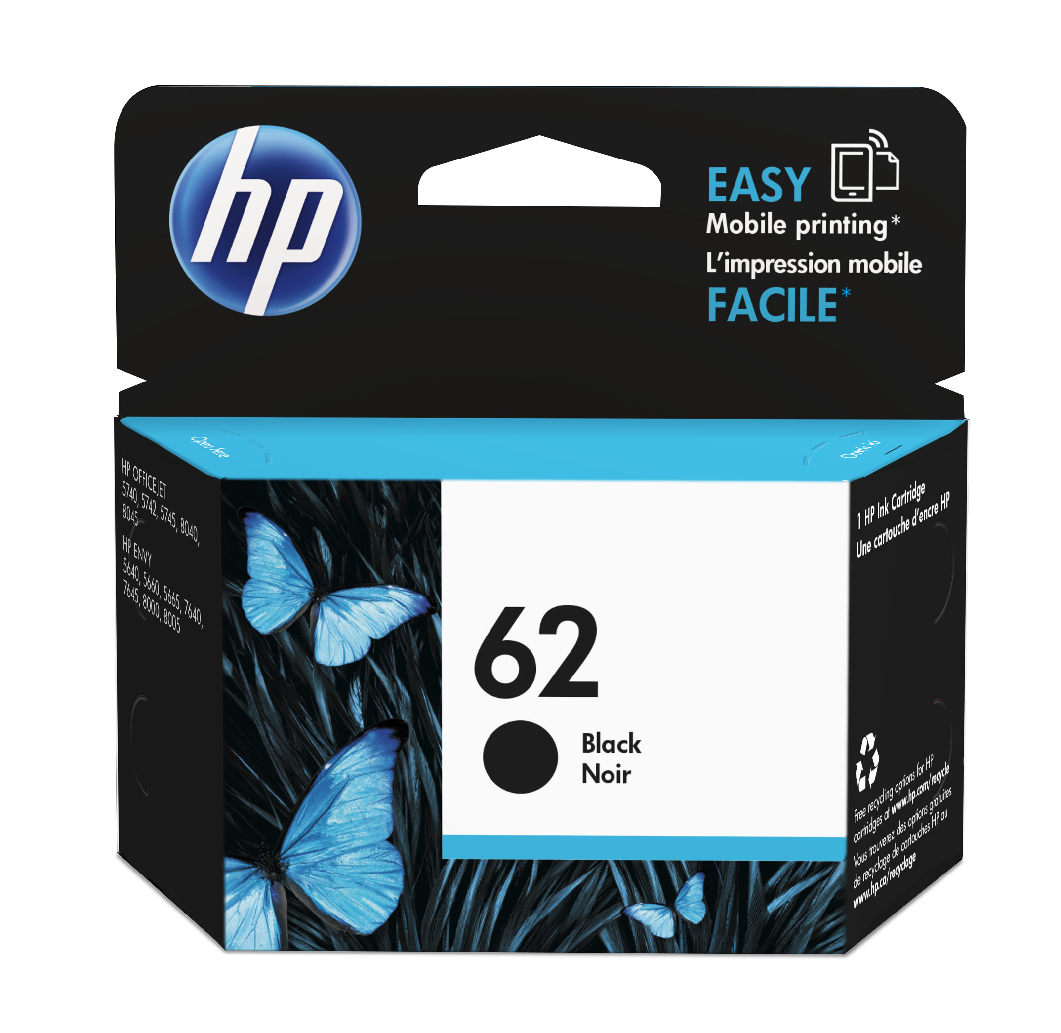HP No. 62 Zwart 200 pagina&acute;s (Origineel)