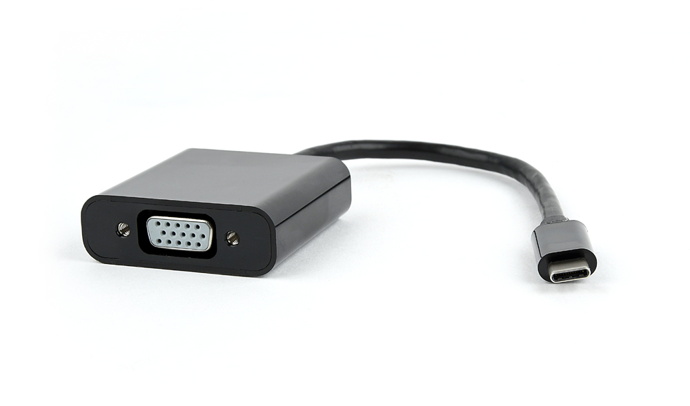 USB-C naar VGA adapter zwart, Blister verpakking