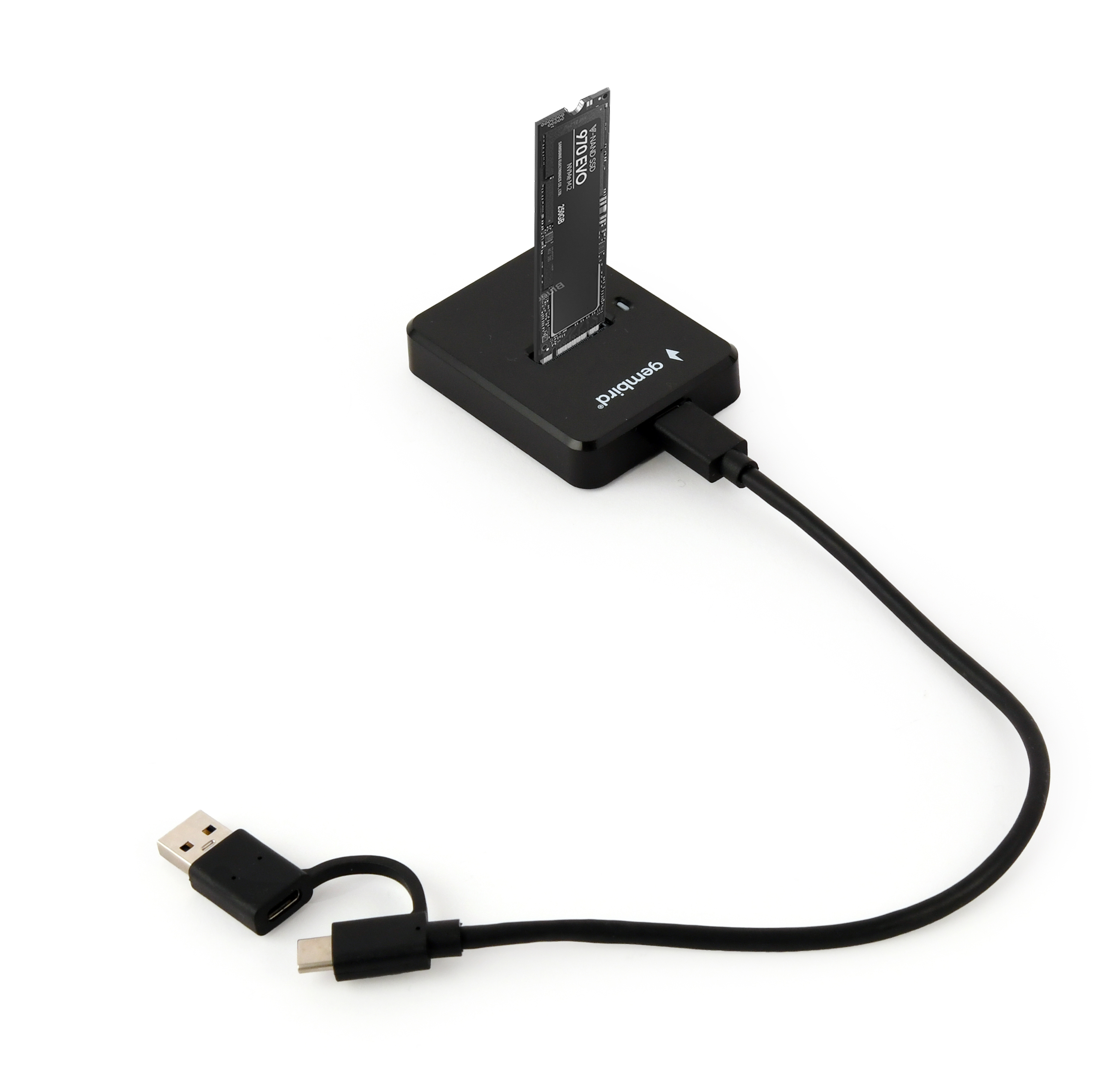 Desktop USB Type-C M.2 SATA & NVME SSD-dockingstation, zwart
