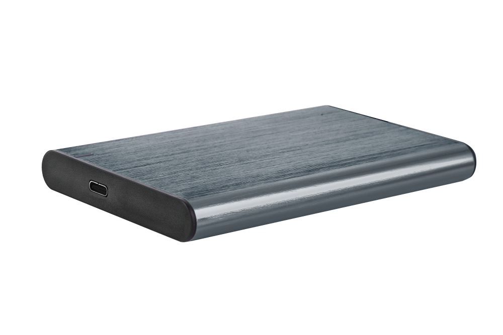 USB 3.2 2.5'' SATA HDD/SSD behuizing met USB-C poort, geborsteld aluminium, Grijs