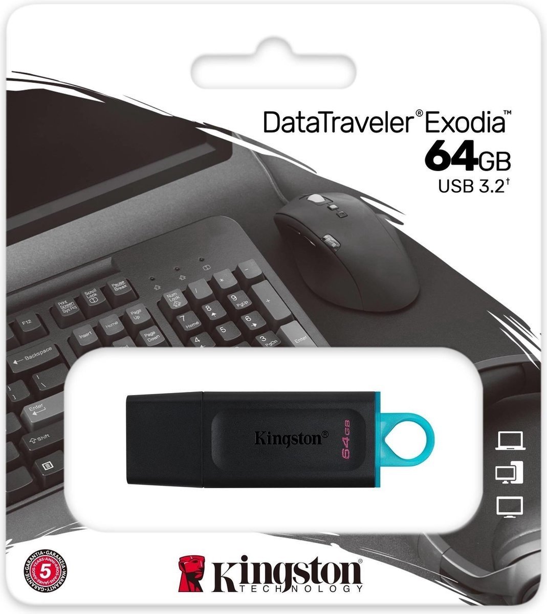 USB 3.2 FD 64GB Kingston DataTraveler Exodia M Zw-Bl