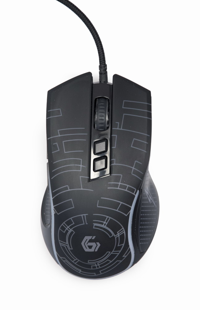 7-knops optische gaming muis met gekleurde verlichting, zwart