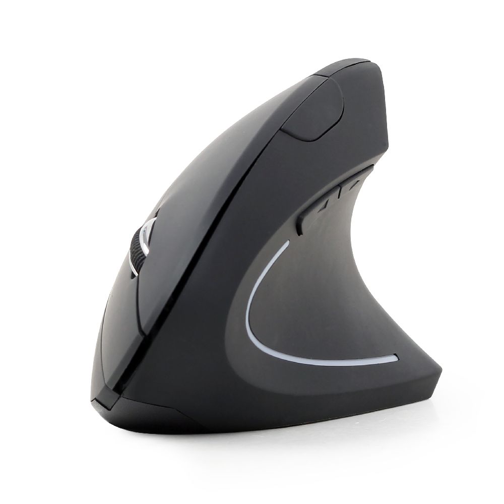 Ergonomische 6-knops draadloze optische muis, zwart