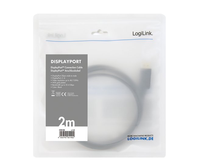 DisplayPort 1.4 2.00m 8K/60Hz LogiLink - 58400 5 - 58400
