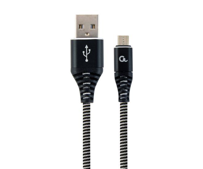 Premium micro-USB laad- & datakabel 'katoen', 2 m, zwart/wit - Cc usb2b ammbm 2m bw website image e041a29e 5208 4f9a bad8 321a4bcf8804 - CC-USB2B-AMmBM-2M-BW