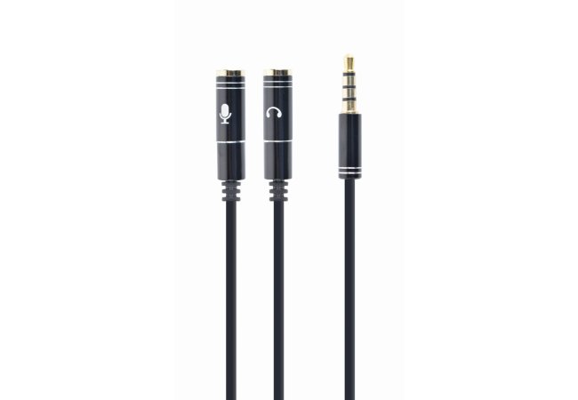 3.5 mm audio + microfoon adapterkabel, 0.2 m, metalen connectoren - Cca 417m website image 6659750e e990 4c50 8149 c7531c58af09 - CCA-417M