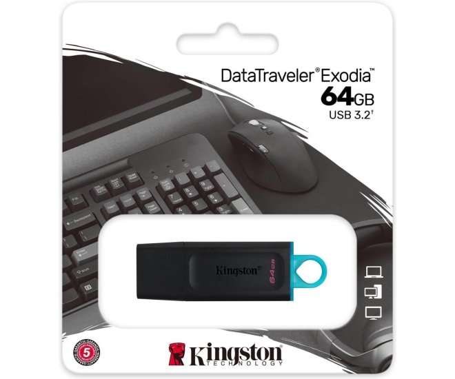 USB 3.2 FD 64GB Kingston DataTraveler Exodia M Zw-Bl - Image1 2 - 62775