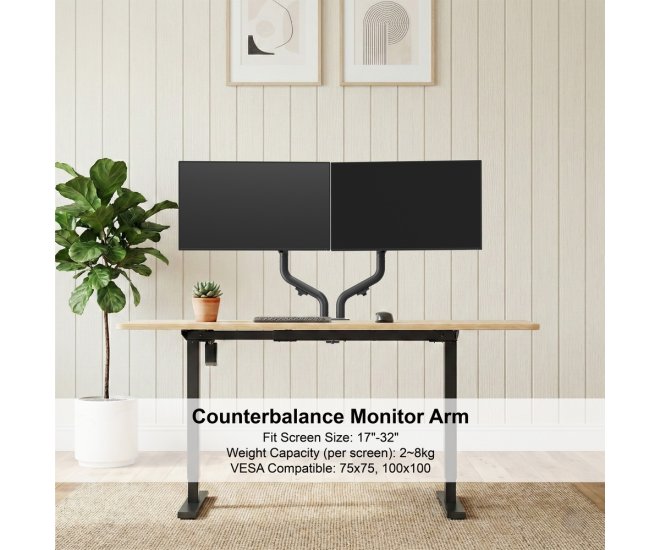 Dubbele monitorarm met gasveer (zwenkbaar), 17''-32'' - Ma da2 02 website image 9c01797a c896 47ec b44e 3bee34ad9589 - MA-DA2-02