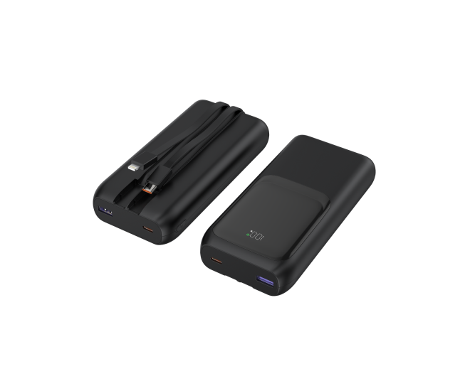20 W Snelladende powerbank met ge&iuml;ntegreerde kabels, 20000 mAh, zwart - Pb20 pd20 lcd 01 website image 9d633656 ea25 468a 8e9e 99d53110b27c - PB20-PD20-LCD-01