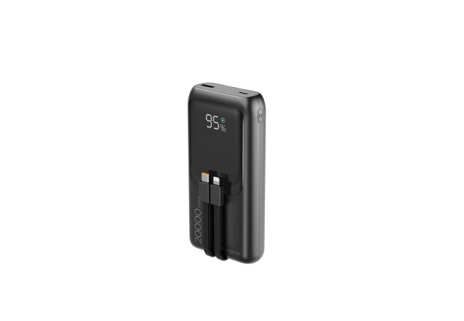 20 W Snelladende powerbank met ge&iuml;ntegreerde kabels, 20000 mAh, zwart - Pb20 pd20 lcd 01 website image d396d918 e9ca 4160 9f11 d79aac8b467c - PB20-PD20-LCD-01