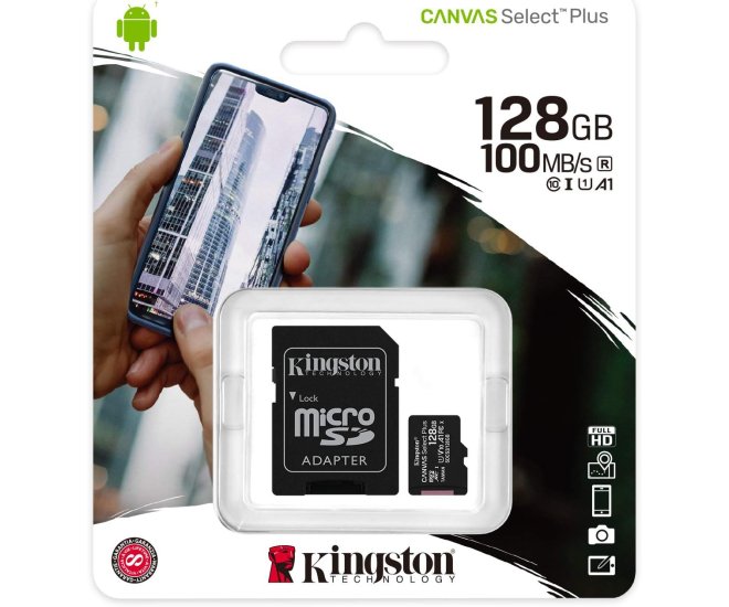 SDXC Card Micro 128GB Kingston UHS-I Canvas Select Plus - Sd 128 - 68815