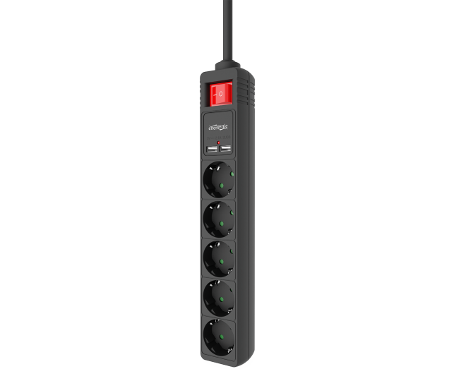 Stekkerdoos met USB-oplader, 5 stopcontacten, 1,5 m, 2x USB, zwart - Spg5 u2 5 02 website image 72e700db fe77 4209 a1c6 d92e5aae5bbd - SPG5-U2-5-02