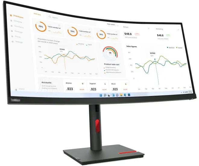 Lenovo ThinkVision T34w-30 Zwart 34" gebogen monitor - T34w 30 1 - Lenovo/T34w-30/ra/6