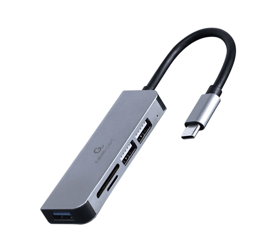USB Type-C 3-poorts USB-hub (USB3.1 + USB 2.0) met kaartlezer