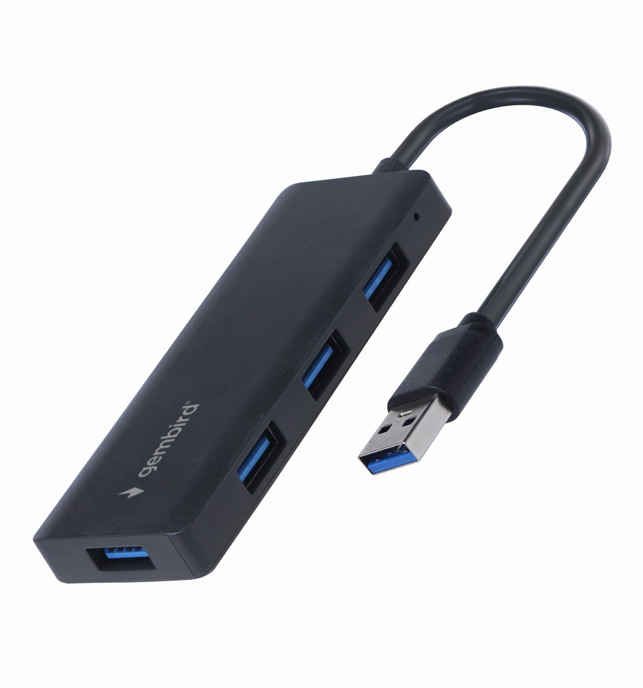 4 poorts USB 3.2 (Gen.1) hub, 5 Gbps, zwart