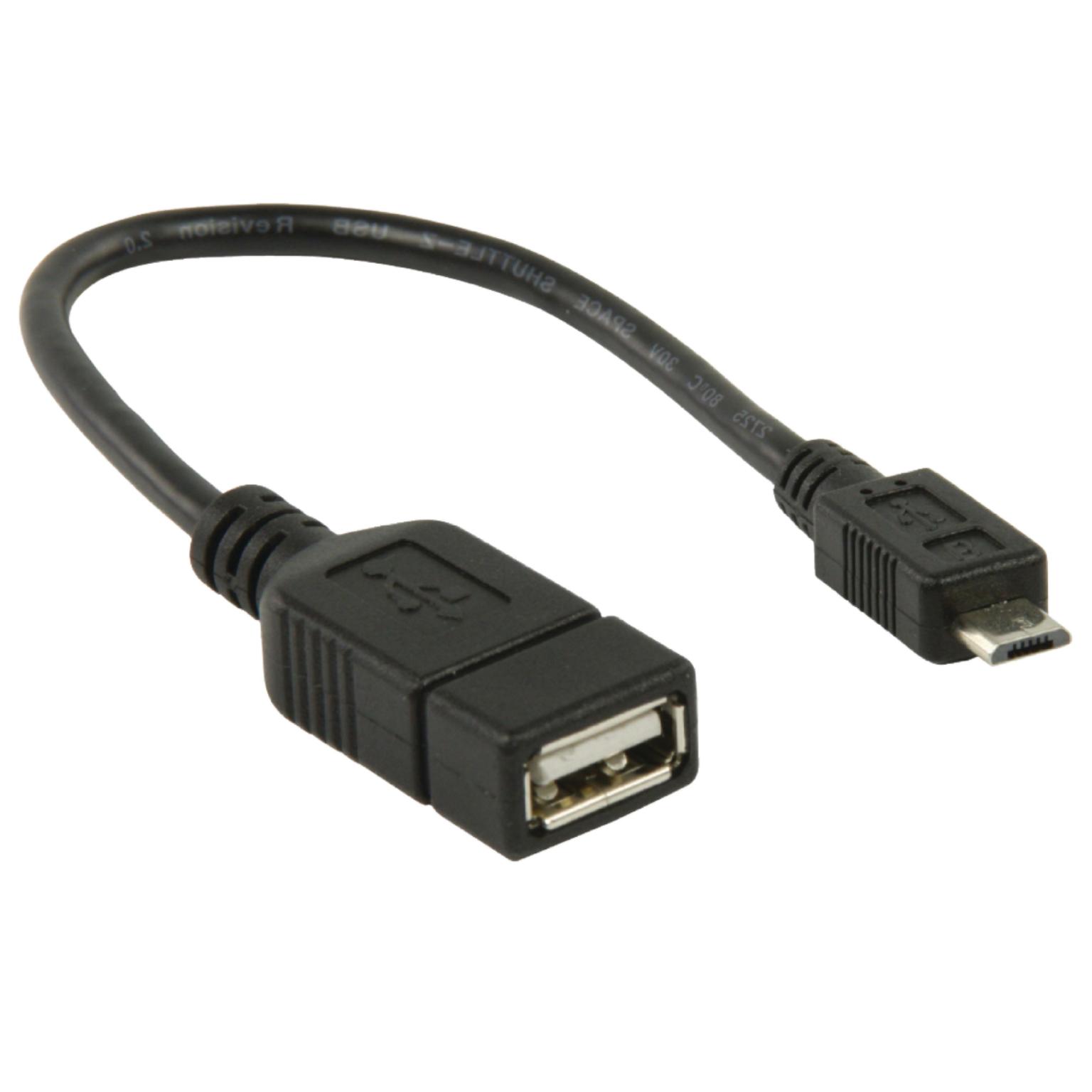 Sluimeren ziekenhuis stopcontact USB OTG-kabel, micro USB, 15 cm - PC Discounter